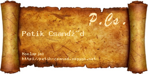 Petik Csanád névjegykártya